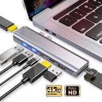 EKSA USB C Hub, Dual 4k HDMI Adapter for MacBook Pro & Air 2019/2018-2016, 8-in-1 USB Type-C Docking Station with 87W USB-C PD, 2 USB 3.0, USB 2.0, SD/TF Card Reader USB Dongle