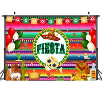 zlhcgd 7x5FT Fiesta Photography Vinyl Photo Background for Kids Birthday Party Backdrops Decoration