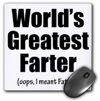 3D Rose"Worlds Greatest Farter.Oops I Meant Father. Black." Matte Finish Mouse Pad - 8 x 8" - mp_193246_1