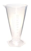Conical Measuring Cup, 200ml - Polypropylene - Spout, Hexagonal Base, 5ml Raised Graduations - Eisco Labs