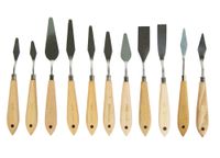 CONDA 11 Piece Stainless Steel Spatula Palette Knife Palette Knife Painting Wood Handle