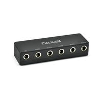 5-Way 1/4" (6.35 mm) TRS Audio Splitter for Music Sharing, Live Uses or Studio Recording, Cubilux Aluminum Shell Multi Channel Portable Stereo Headphone Adapter, 5 Jacks Mini Earphone Splitter