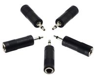 zdyCGTime 3.5mm to 6.35mm Adapter 3.5mm Mono 1/8 inch Audio Male to 6.35mm 1/4 inch Female Mic Plug Adapter Jack Converter(5 Packs)