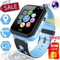 Kids Smart Watch Phone with Free SIM Card Outdoor Waterproof Activity GPS Tracker for 3-14 Girls Boys 1.44" Touch Screen 2 Way SOS Call Sport Watch Camera Voice Chat Anti-Lost Wristband Birthday Gifts