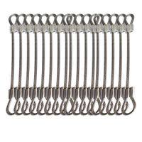 Bytiyar 20 pcs 5.9 inches (15cm) Stainless Steel Wire Rope Lanyard Cable Tether Safety Strap with Braided Steel Rubber Coated and 2 Loops Clear