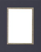 20x24 Navy Blue & Gold Double Picture Mats Bevel Cut for 16x20 Pictures