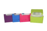 Filexec Expanding File, Letter Size, 13 Pockets with 12 tabbed pockets, Index/Business Card Holder, Pack of 4, Assorted: Blue, Hot Pink, Purple, Green (50143-4398)