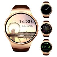 Smart Watch 1.5 inches IPS Round Touch Screen Smartwatch Phone with SIM Card Slot Sleep Monitor Heart Rate Monitor and Pedometer for iOS and Android Device (Gold)