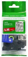 LM Tapes - Premium 3/4" (18mm) Black on Matte Clear Compatible TZe P-touch Tape for Brother PT-1950, PT1950 Label Maker with FREE Tape Guide Included