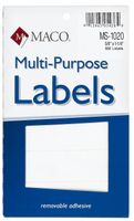 MACO White Rectangular Multi-Purpose Labels, 5/8 x 1-1/4 Inches, 800 Per Box (MS-1020)
