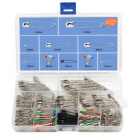 500 PCS Safety Pins Durable, Rust-Resistant Safety Pins Assorted,7 Size 19mm - 54mm,Large Safety Pins, Sewing Accessories Kit for Baby Clothing, Crafts & Arts Jewelry Making (Mixed Sizes)