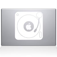 The Decal Guru 2083-MAC-15X-W Turn Table Decal Vinyl Sticker, White, 15\" MacBook Pro (2016 & Newer)