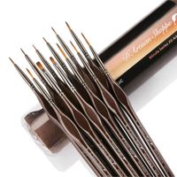 Miniature Paint Brushes Detail Set -12pc Minute Series XII Miniature Brushes for Fine Detailing & Rock Painting. Acrylic Watercolor Oil - Art, Scale Models, Paint by Numbers Supplies Kit