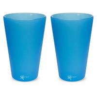 Silipint Silicone Pint Glass Set, Patented, BPA-Free, Shatter-proof, Unbreakable Silicone Cup Drinkware (2-Pack, Bend Blue)