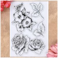 Kwan Crafts Flowers Leaves Clear Stamps for Card Making Decoration and DIY Scrapbooking