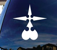 Kingdom Heart Nobody Symbol Solid - Vinyl 4" tall (Color: WHITE) decal laptop tablet skateboard car windows stickers