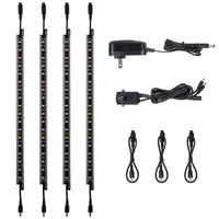 TORCHSTAR LED Safe Lighting Kit, (4) 12'' Linkable Light Bars + Motion Sensor + UL Power Adapter, Under Cabinet, Gun Safe, Locker, Closet, Under Counter, Shelf, Showcase Lighting, 5000K Daylight