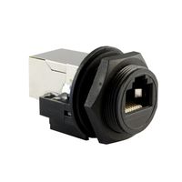 ASI ASICPICRJ45S RJ45 Panel Mount, Waterproof Connector (When Used with Cap), Shielded, Front Mount, Female, IP67, NEMA 6P, Cap Sold Separately