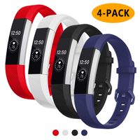 Welltin Bands Compatible with Fitbit Alta/Alta HR for Women and Men(4 Pack), Classic Soft Silicone Sport Strap Replacement Wristband for Fitbit Alta/Alta HR/Fitbit,Small Large