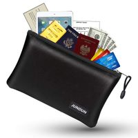 JUNDUN Fireproof Money Bag, 10.6"x6.7" Fireproof and Waterproof Cash Bag with Zipper Closure,Fireproof Safe Storage Pouch Envelope for A5 File Folder,Document, Bank Deposit,Passport,Jewelry