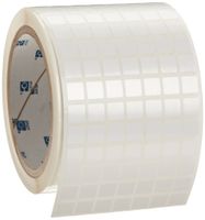 Brady THT-38-423-10 0.375" Width x 0.375" Height, B-423 Permanent Polyester, Gloss Finish White Thermal Transfer Printable Label (10000 per Roll)