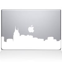 The Decal Guru 2301-MAC-13P-W Nashville City Skyline Decal Vinyl Sticker, 13" MacBook Pro (2015 & Older), White