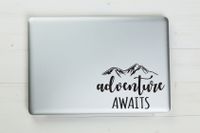 Adventure Awaits Vinyl Sticker Decal 5.5"x3.5" (Black)