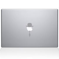 The Decal Guru Top Hat and Tie MacBook Decal Vinyl Sticker - 13" MacBook Air - Silver (1198-MAC-13A-S)