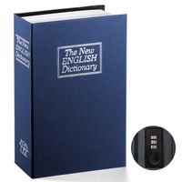 Book Safe with Combination Lock - Jssmst Home Dictionary Diversion Metal Safe Lock Box 2017, SM-BS0406L, Navy Large