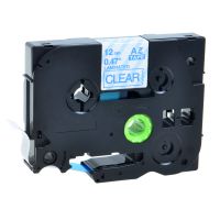 GREENCYCLE Adhesive Blue on Clear Label Tape Compatible for Brother TZE-133 TZe133 TZ133,1/2 Inch,PT-D210 Labeling Maker (1PK TZ133)