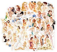 Honch Retro Pin-up Girls Stickers Pack 50 Pcs Suitcase Stickers Vinyl Sexy Lady Decals for Laptop Bumper Helmet Ipad Cars Luggage Water Bottle