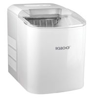 Igloo ICEB26WH Automatic Portable Electric Countertop Maker Machine, 26 Pounds in 24 Hours, 9 Cubes Ready in 7 Minutes, with Ice Scoop and Basket, Perfect for Water Bottles, Mixed Drinks, Parties, WHT