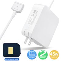 Mac Book Air Charger, 45W MagSafe Power Adapter with MagSafe 2 (T-Tip) Style Connector Compatible Mac Book Air 11-inch and 13-inch Including a Travel Carrying Pouch