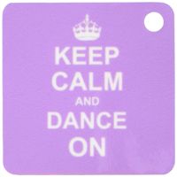 3dRose Keep Calm and Dance on - carry on dancing - gifts for dancers lilac purple fun humor - Key Chains, 2.25 x 2.25 inches, set of 2 (kc_157706_1)
