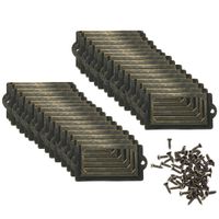Adiyer [32 Pack] Antique Bronze Office Library File Drawer Cabinet Card Tag Label Holder Metal Frame 70mm x 33mm
