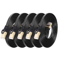 Cat 7 Ethernet Cable 10ft 5Pack Shielded (Highest Speed Cable) Flat Ethernet Patch Cables - High Speed Internet Cable for Modem, Router, LAN, Computer - Compatible with Cat 5e，Cat 6 Network