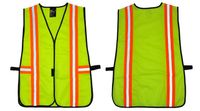 G & F 41112 Industrial Safety Vest with Reflective Stripes, Neon Lime Green
