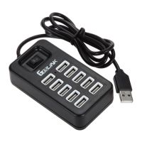 Go2Link Black Multi Port 10-Port USB 2.0 Data Hub  for iMac, MacBook Pro, MacBook Air, Mac Mini, Desktop and Laptop
