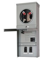 Siemens TL77NT Talon Temporary Power Outlet Panel with Two 20A Duplex Receptacles Installed Includes a Top Fed, Ring Type, Meter Socket Provision