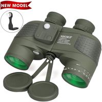 NOCOEX 10X50 Marine Binoculars for Adults Waterproof with Compass Rangefinder Fogproof BAK4 Prism Lens 50mm Large Object Lens Professional Military Binocular for Navigation Boating Birdwatching and Hu