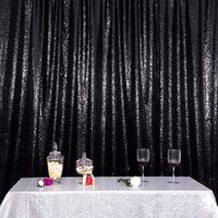 Eternal Beauty Satin Sequin Backdrop Curtain, Glittery Photography Backdrops, Thick Non-Transparent Shiny Party Sequin Curtain (Black,7Ft x 7Ft)