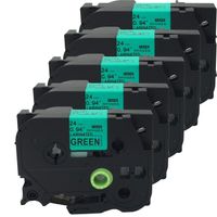 NEOUZA 5PK Compatible with Brother ptouch Label Tape Black on Green tze751 tze-751 tze tz 751 24mm