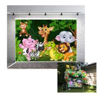 Leowefowa 7X5FT Dinosaur Backdrop Zoo Animals World Backdrops for Photography Park Cartoon Jungle Forest Trees Green Grassland Zebra Lion Giraffe Vinyl Photo Background Boys Girls Studio Props