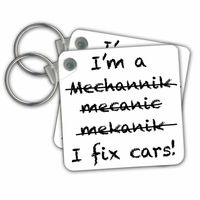 3dRose I'm a Mechanic I Fix Cars Key Chains, Set of 2 (kc_193251_1)