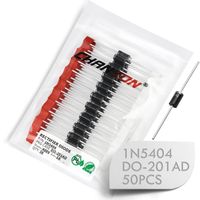 (Pack of 50 Pieces) Chanzon 1N5404 Rectifier Diode 3A 400V DO-201AD (DO-27) Axial 5404 IN5404 3 Amp 400 Volt Electronic Silicon Diodes