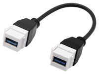 zdyCGTime USB 3.0 Keystone Jack Inserts Cable, USB 3.0 A to USB A 3.0 Adapters Female to Female Connector Extension Cable for Wall Plate Outlet Panel White(22CM/9inch) (USB 3.0 F/F)