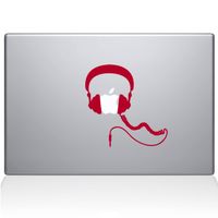 The Decal Guru Headphones MacBook Decal Vinyl Sticker - 11" MacBook Air - Red (1081-MAC-11A-DR)