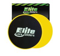 Elite Sportz Equipment Core Exercise Sliders - 2 Dual Sided Gliding Discs for Carpet & Hardwood Floors, Yellow