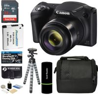 Canon PowerShot SX420 is Digital Camera (Black) with 20MP, 42x Optical Zoom, 720p HD Video and Built-in Wi-Fi + 32GB Card + Reader + Spare Battery + Tripod + Digital Camera Accessory Bundle