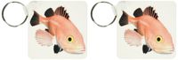 3dRose Yellow Rockfish - Key Chains, 2.25 x 4.5 inches, set of 2 (kc_63022_1)